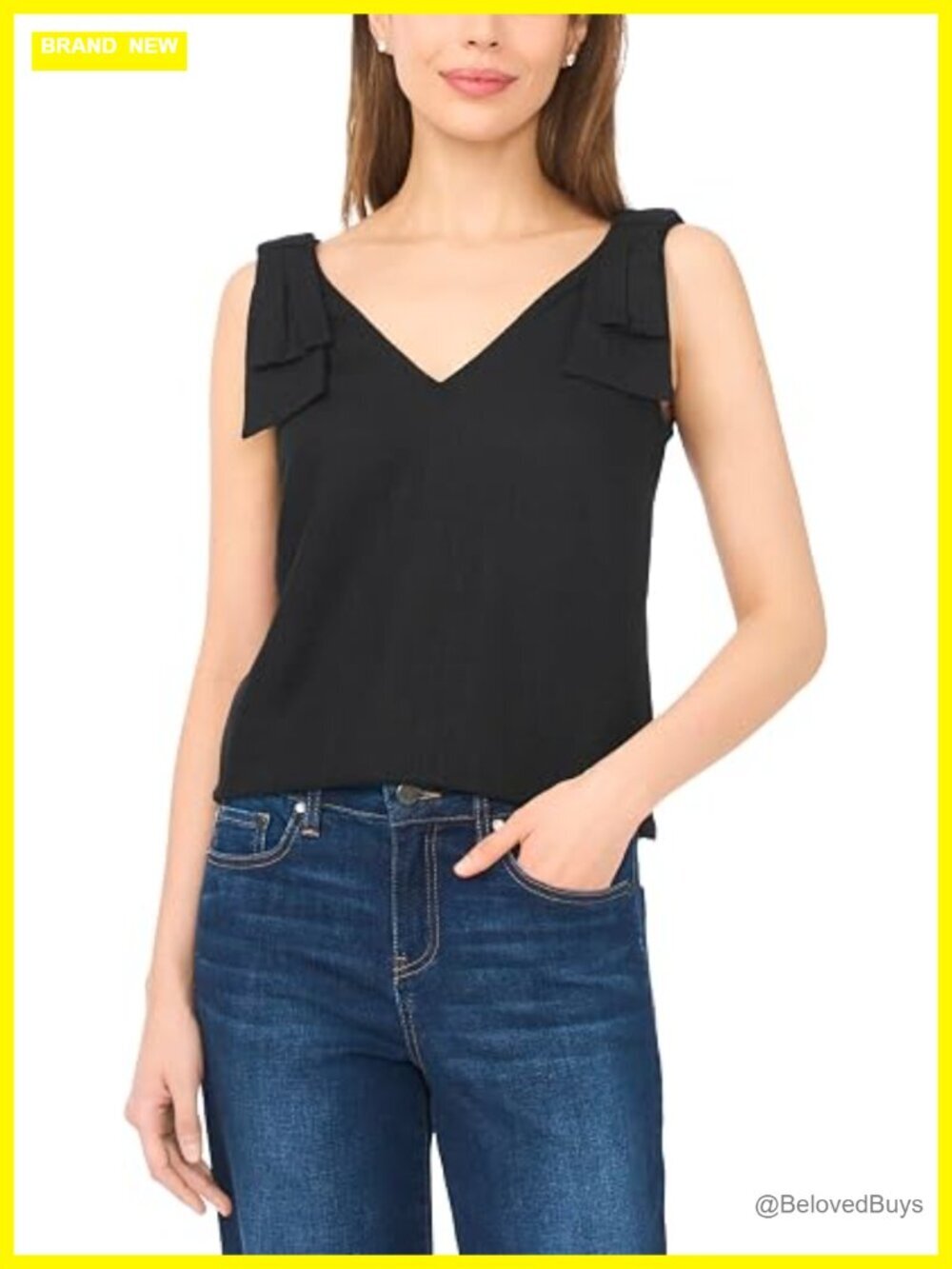 Bow Strap Linen Tank Top